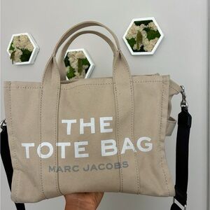 Marc Jacobs Tan Canvas Tote Bag